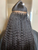 Kinky Straight Microlink Hair Extensions Human Hair Micro Links For Black Women