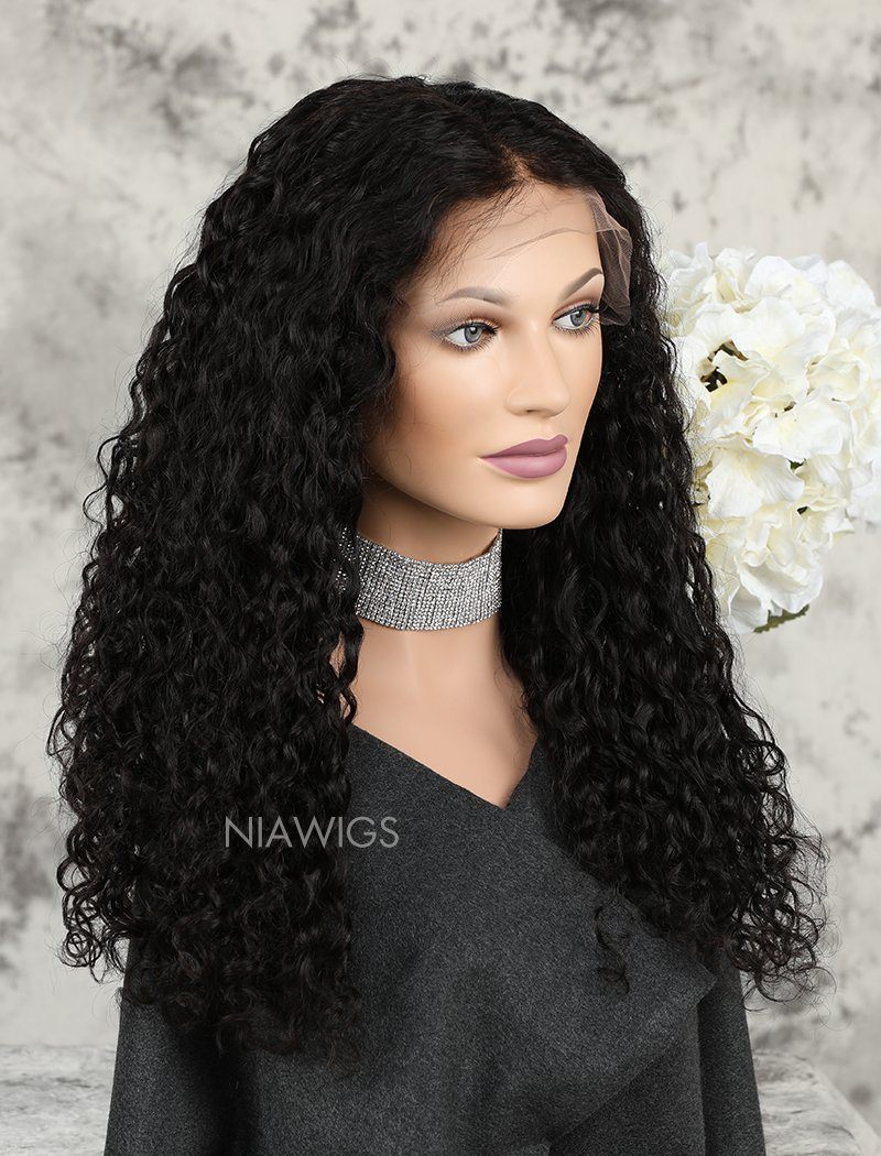Loose Curly Brazilian Human Hair Glueless Full Stretchable Wigs