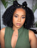 Kinky Curly Human Hair Glueless Full Lace Wigs