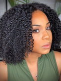 Kinky Curly Human Hair 5x5 Inches Lace Front Wigs With Baby Hair