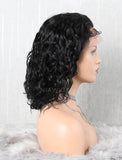Wavy Bob Human Hair Lace Front Wigs Free Parting With Removeable Bands