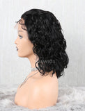 Wavy Bob Human Hair Lace Front Wigs Free Parting With Removeable Bands
