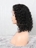 Curly Human Hair Lace Front Wigs Free Parting With Removeable Bands