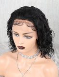 Wavy Bob Human Hair Lace Front Wigs Free Parting With Removeable Bands