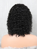 Curly Human Hair Lace Front Wigs Free Parting With Removeable Bands