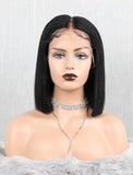 Yaki Straight Bob Human Hair Glueless Full Tied Wigs With Removeable Bands