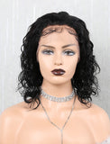 Wavy Bob Human Hair Lace Front Wigs Free Parting With Removeable Bands