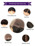 Connie #1b/#4 Highlight Skin Base Lace Front Wigs Human Hair Silky Straight