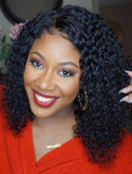 Curly Human Hair 5x5 Inches Lace Front Wigs With Natural Hairline
