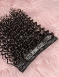 Seamless PU Weft Clip-In Hair Extensions Brazilian Human Hair Jerry Curly