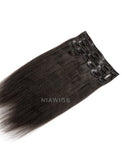 Seamless PU Weft Clip-In Hair Extensions Brazilian Human Hair Yaki Straight