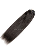 Seamless PU Weft Clip-In Hair Extensions Brazilian Human Hair Yaki Straight