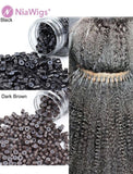 100 Pcs Silicone-Lined Beads For I Tip/Micro Rring Hair Extensions