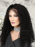 Tight Curls Human Hair Glueless Full Lace Wigs With Preplucked Natural Hairline