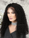 Tight Curls Human Hair Glueless Full Stretchable Wigs With Preplucked Natural Hairline