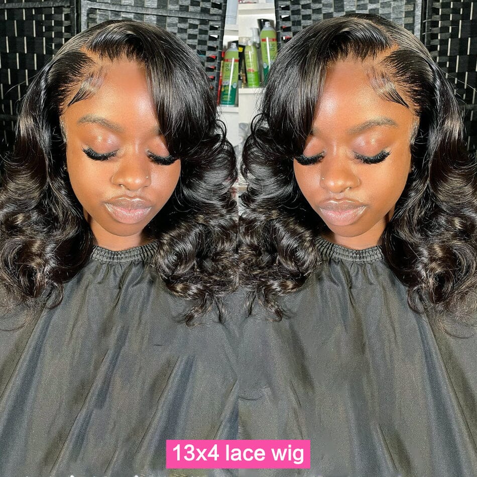 100% Human Hair Natural Wavy 13X4 Inches Lace Front Wigs