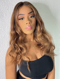 Rachel #Highlight Natural Wavy Human Hair Lace Wigs With Natural Hairline