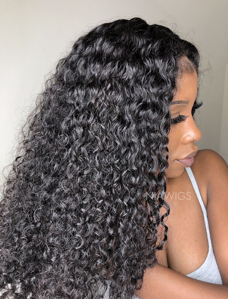 2022 Best Selling Curly Human Hair Glueless Full Lace Wigs With Baby Hair