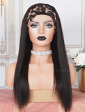 Headband Wig Yaki Straight Human Hair Wigs (WITH FREE TRENDY HEADBAND)