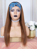 Dark Roots Ombre #4 Brown Headband Wig Human Hair Wigs (WITH FREE TRENDY HEADBAND)
