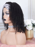 Afro Kinky Curly Headband Wig 100% Brazilian Human Hair Wigs