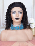 Headband Wig 2025 Fashion Curly Human Hair Wigs (WITH FREE TRENDY HEADBAND)