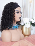 Headband Wig 2025 Fashion Curly Human Hair Wigs (WITH FREE TRENDY HEADBAND)