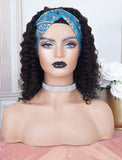Headband Wig 2025 Fashion Curly Human Hair Wigs (WITH FREE TRENDY HEADBAND)