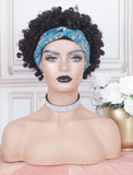 Pixie Short Human Hair Headband Wig Curly Wigs (WITH ONE FREE TRENDY HEADBAND)