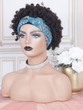 Pixie Short Human Hair Headband Wig Curly Wigs (WITH ONE FREE TRENDY HEADBAND)