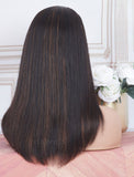 Highlight Brown Color Mixed Headband Wig Human Hair Wigs (WITH FREE TRENDY HEADBAND)
