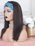 Highlight Brown Color Mixed Headband Wig Human Hair Wigs (WITH FREE TRENDY HEADBAND)