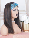 Highlight Brown Color Mixed Headband Wig Human Hair Wigs (WITH FREE TRENDY HEADBAND)