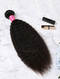 Hair Weft With Lace Closure Natural Color Brazilian Kinky Straight Human Hair