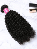 Weft Bundles Natural Color Brazilian Kinky Curly Human Hair