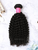 Hair Weft With Lace Closure Natural Color Brazilian Kinky Curly Human Hair