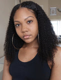 #1 Jet Black U Part Human Hair Wig Kinky Curly Upart Wigs