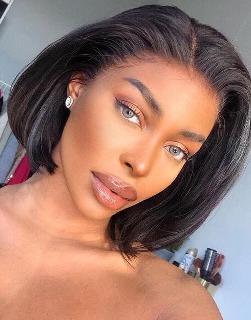 10A Grade Best Virgin Hair Short Bob Wig 13X6 Inches Deep Parting Lace Front Wigs
