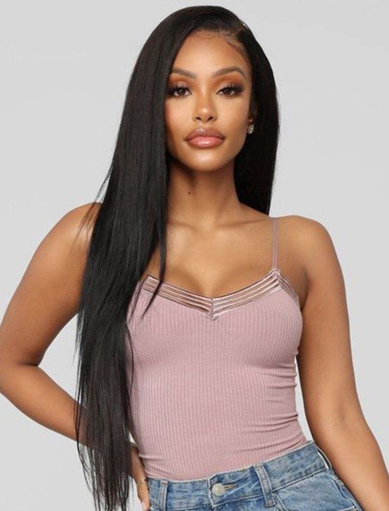 Clearance Silky Straight Human Hair Glueless Full Lace Wigs
