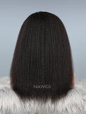 Kinky Straight Glueless Full Stretchable Wig Thicker Human Hair Wigs