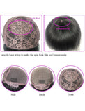 Scalp Top Wig Fashion Curly Human Hair Wigs With Bangs Machine Made