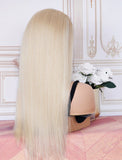 Straight #613 Blonde Headband Wig Human Hair Wigs (WITH ONE FREE TRENDY HEADBAND)