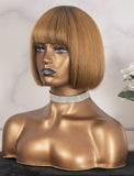 Taylor Swift Celebrity Short Bob Virgin Hair Lace Front Wig With Bangs
