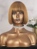 Taylor Swift Celebrity Short Bob Virgin Hair Lace Front Wig With Bangs