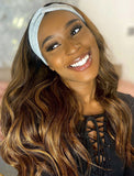Tiana #Highlight Headband Wig Wavy Human Hair Wigs (WITH ONE FREE TRENDY HEADBAND)