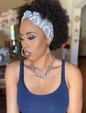 #1 Jet Black Afro Kinky Curly Headband Wig Human Hair Wigs