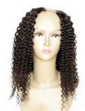 Kinky Curly U Part Human Hair Wigs With Middle Part Opening