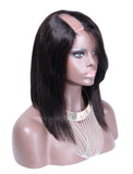 Bob Straight U Part Human Hair Wigs With Side Part Bangs