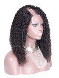 Kinky Curly U Part Human Hair Wigs With Right Part Opening