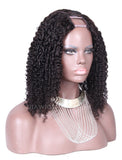 Tight Curly U Part Human Hair Wig Middle Parting Upart Wigs
